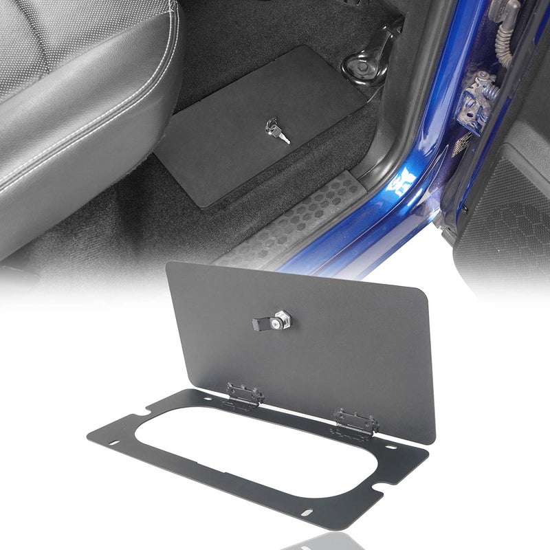 Hooke Road RAM Rear Seat Floor Storage Organizer Tray Lock Vault Box for 09-18 Dodge RAM 1500/2500/3500 Pickup Truck - Image 1